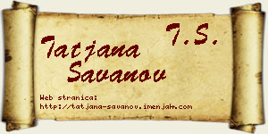Tatjana Savanov vizit kartica
